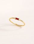 Dainty Baguette Birthstone Ring