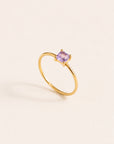 Dainty Cushion Birthstone Ring