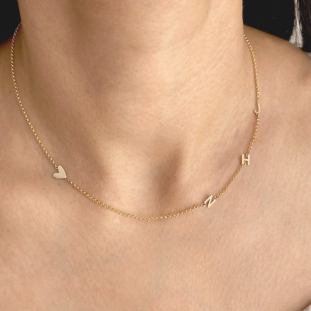 Aprilery Dainty Gold Initial Necklace - 18K Gold Plated Letter Pendant Choker For Women - View #6