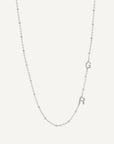 Silver Beaded Cable Modern Initial Necklace