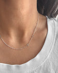 Silver Beaded Cable Modern Initial Necklace