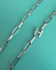 Silver Bold Paperclip Modern Initial Necklace