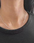 Paperclip Initial Necklace On a Model