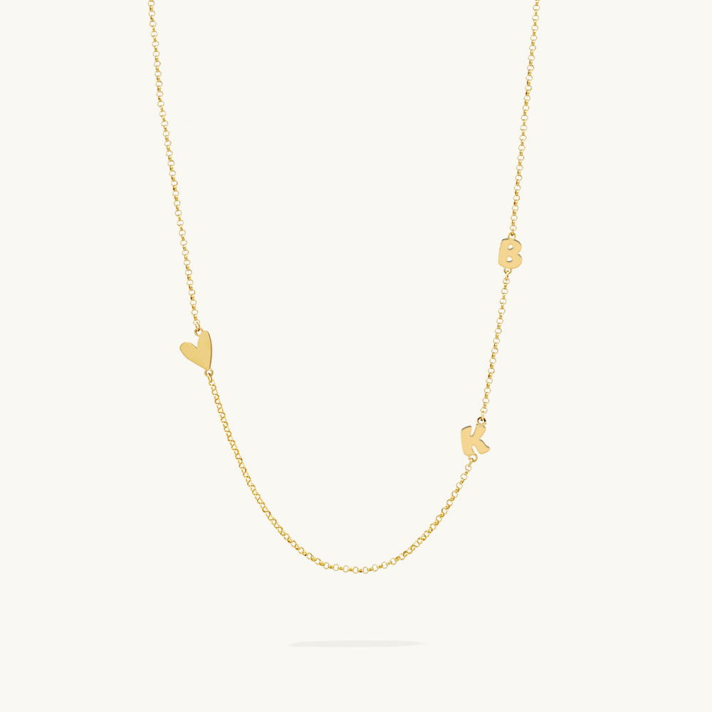 Dainty Bubble Initial Necklace