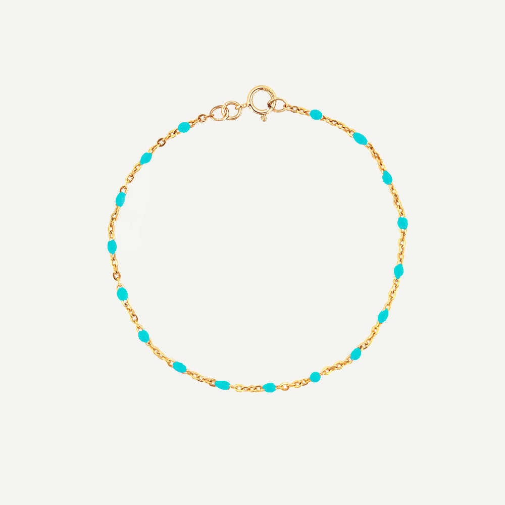 Modern Initial Turquoise Enamel Bracelet