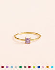Dainty Cushion Birthstone Ring