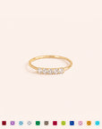 Dainty Five Birthstone Ring