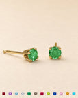 Round Birthstone Stud Earrings