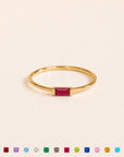 Dainty Baguette Birthstone Ring