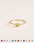 Dainty Round 4-Prong Birthstone Ring
