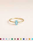 Dainty Oval Birthstone Ring