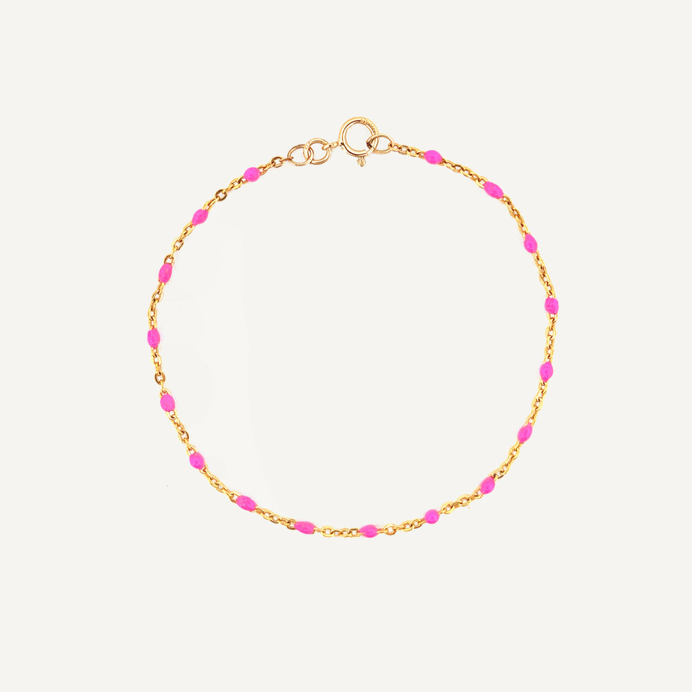 Modern Initial Pink Enamel Bracelet