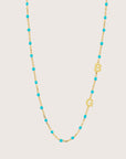 Modern Initial Turquoise Enamel Necklace