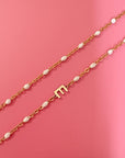 White Enamel Modern Initial Necklace