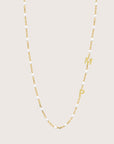 White Enamel Modern Initial Necklace