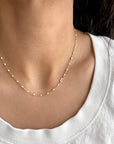 White Enamel Modern Initial Necklace