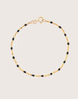 Modern Initial Black Enamel Bracelet