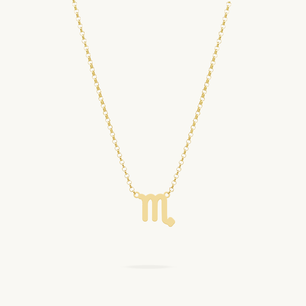 Scorpio Zodiac Sign Gold Necklace