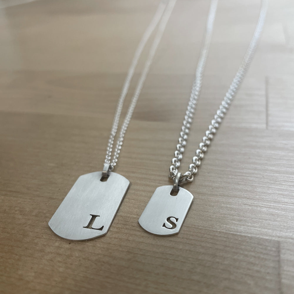 Men's Silver Tag Necklace