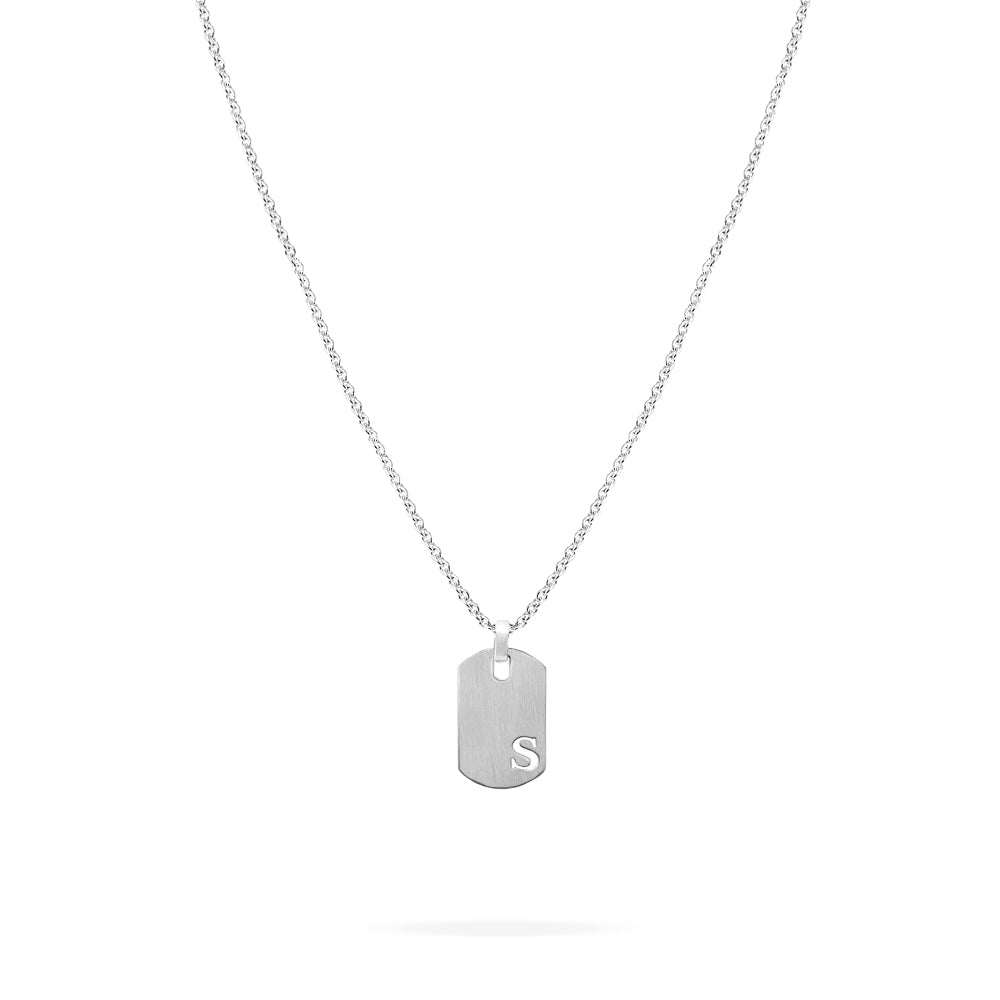 Men's Silver Tag Necklace