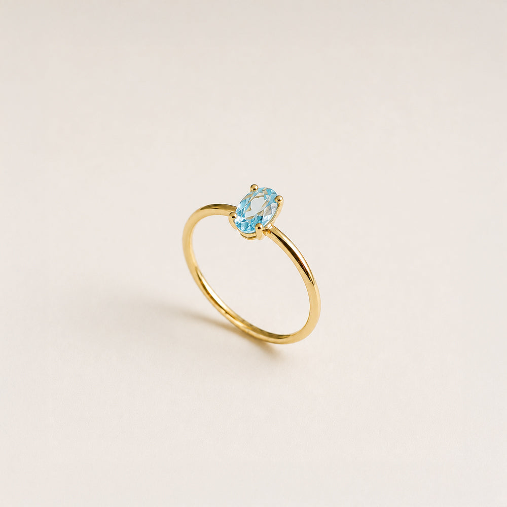 Dainty Oval Birthstone Ring