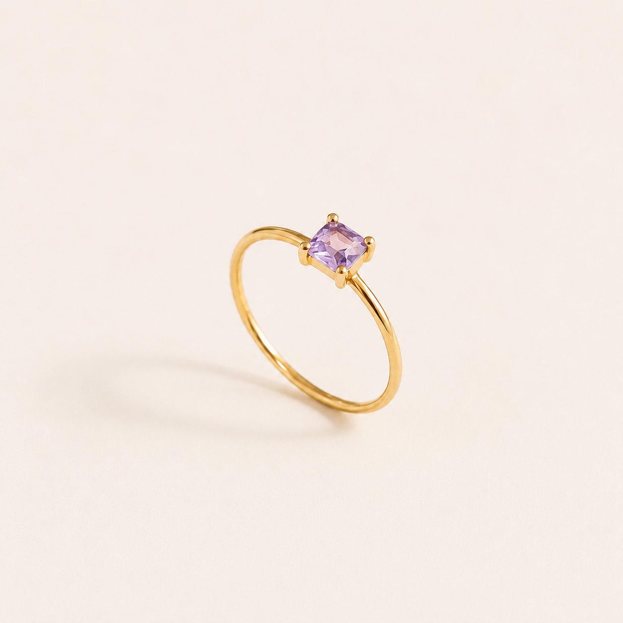 Dainty Cushion Birthstone Ring