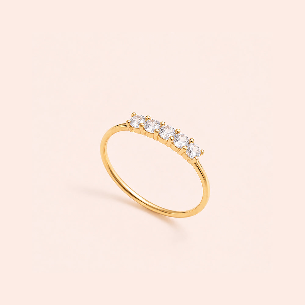 Dainty Five Birthstone Ring