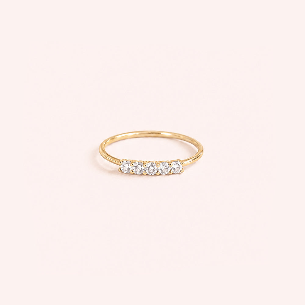 Dainty Five Birthstone Ring