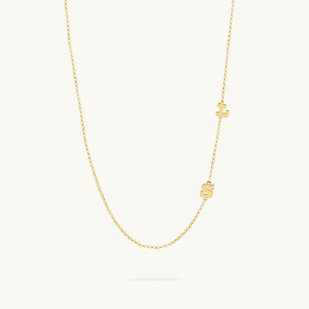 Dainty Classic Bubble Initial Necklace