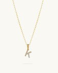 Dainty Diamond Initial Pendant Necklace