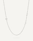 Silver Dainty Paperclip Modern Initial Necklace