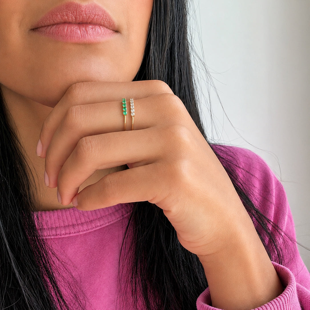 Dainty Five Birthstone Ring