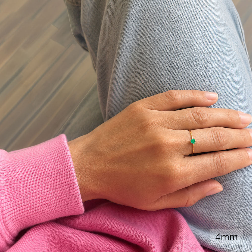 Bague Cœur Pierre de Naissance Délicate