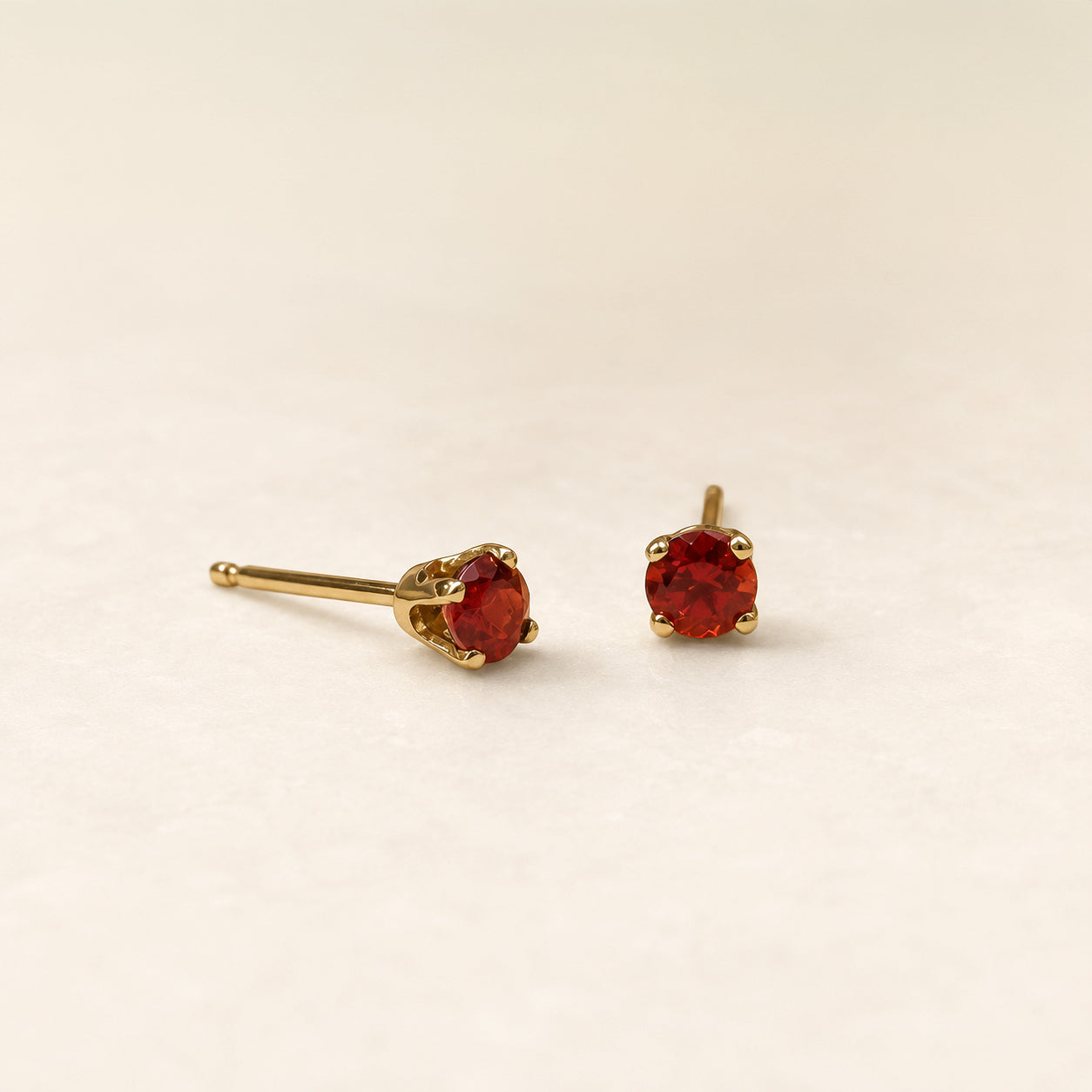 Round Birthstone Stud Earrings