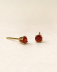 Round Birthstone Stud Earrings