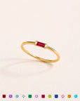 Dainty Baguette Birthstone Ring