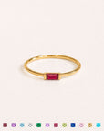 Dainty Baguette Birthstone Ring