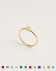 Dainty Round 4-Prong Birthstone Ring