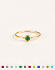 Dainty Round Bezel Birthstone Ring