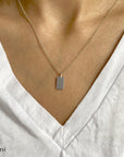 Rectangle Tag Pendant Necklace