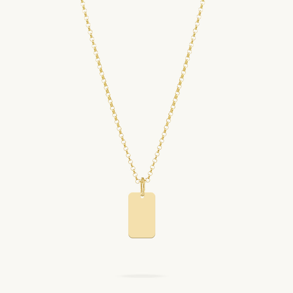 Rectangle Tag Pendant Necklace