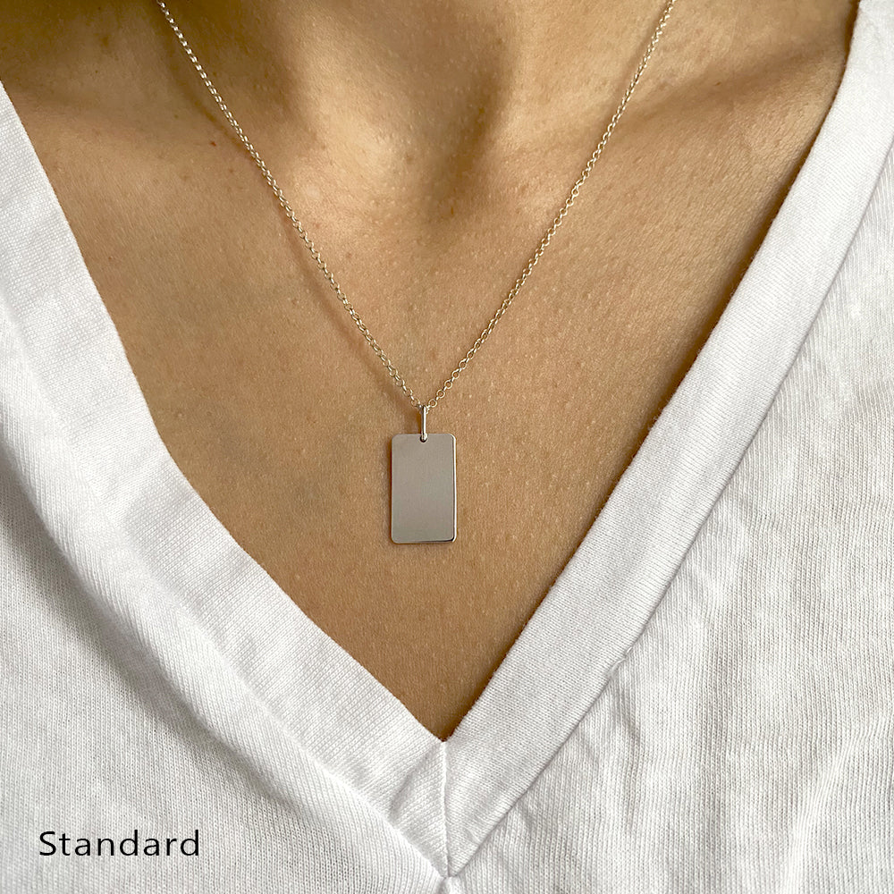 Rectangle Tag Pendant Necklace