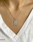 Rectangle Tag Pendant Necklace