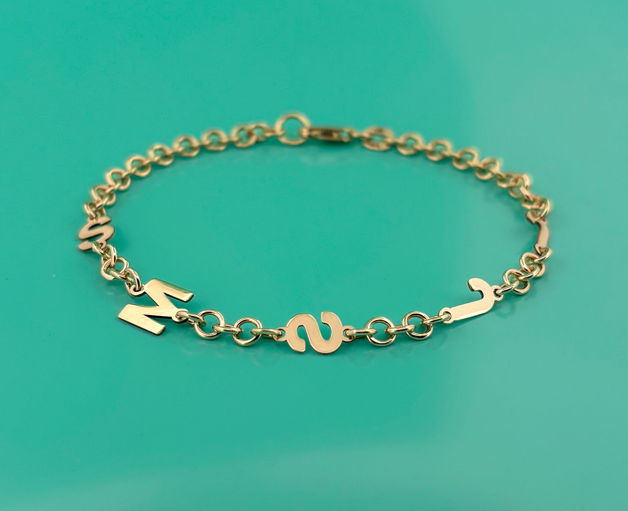 Bold Initial Bracelet Gold