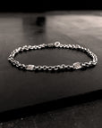 Men's Oxidized Silver Cable Bracelet