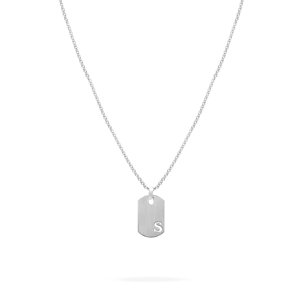 Men&#39;s Silver Tag Necklace
