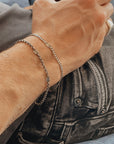 Men's Oxidized Silver Cable Bracelet